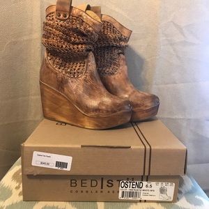 Bed Stu Ostend leather wedged booties